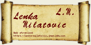 Lenka Milatović vizit kartica